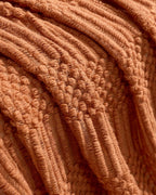 Bobble Textured Knitted Throw - Terracotta, 130x170cm