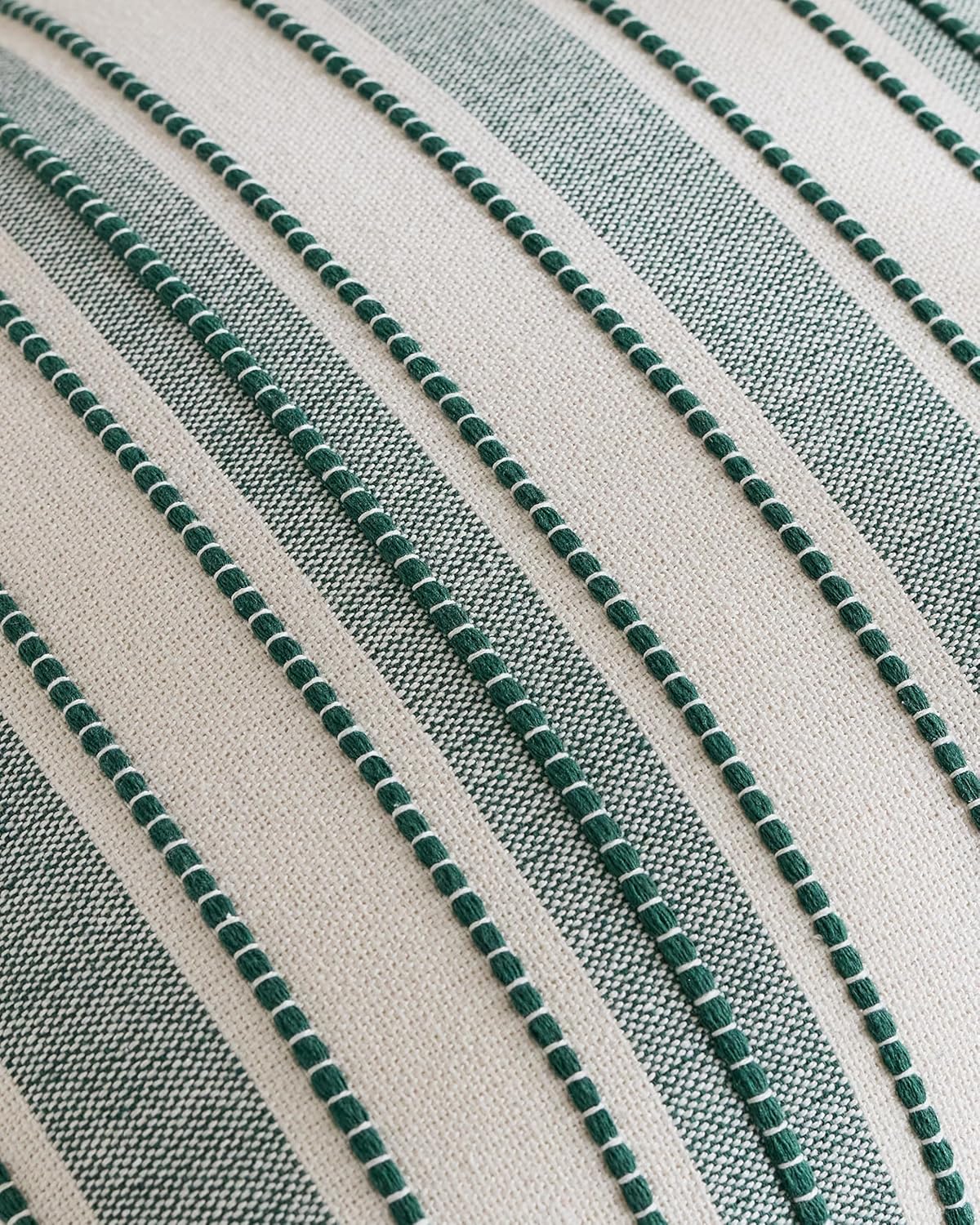Heritage Linear Woven Cushion Covers - Twin-Pack - Forest Green, 30cm x 50cm