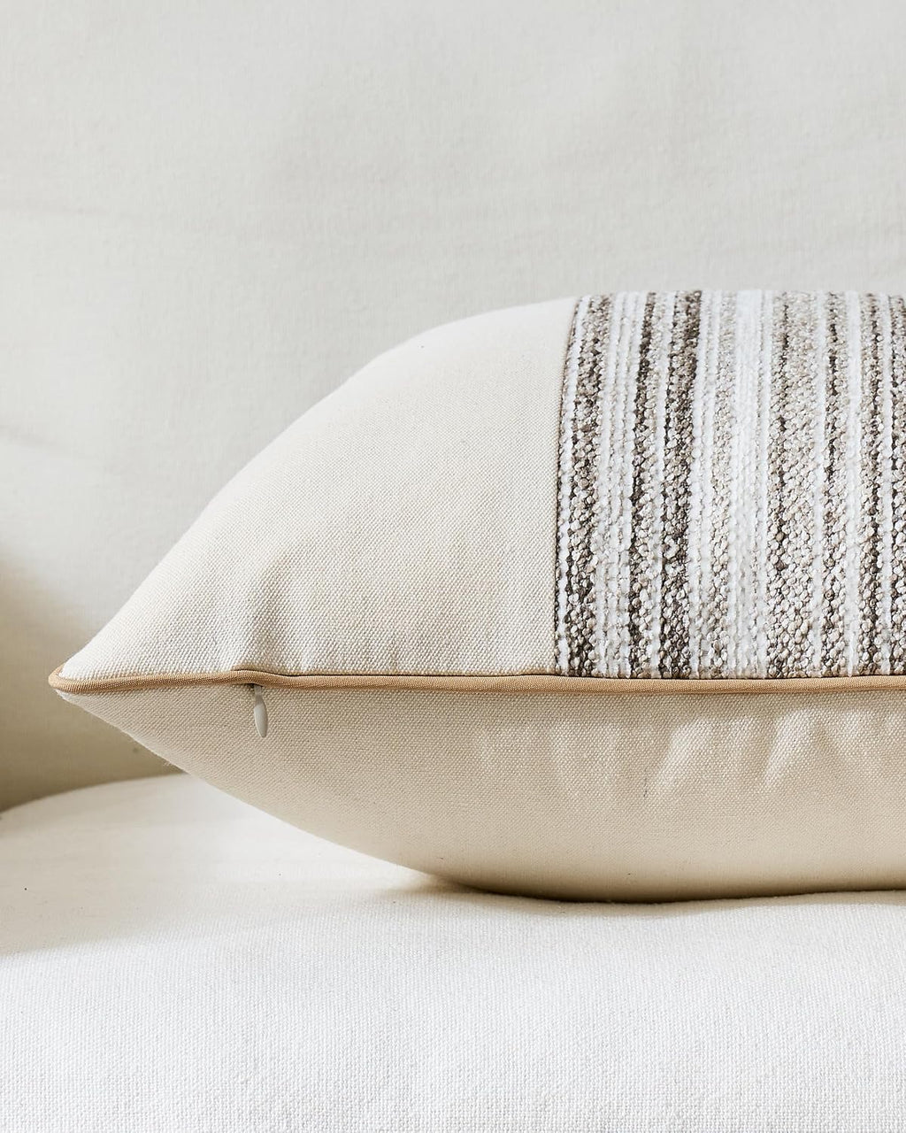 Wabi Stripe Cushion Covers - Twin-Pack - Oatmeal, 45cm x 45cm
