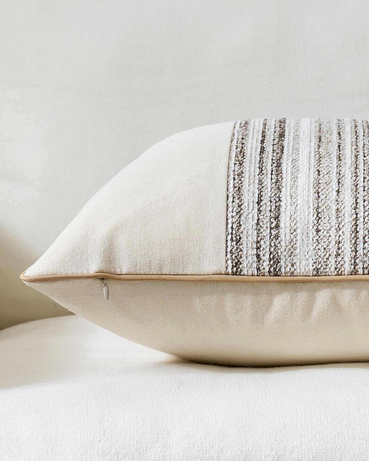 Wabi Stripe Cushion Covers - Twin-Pack - Oatmeal, 45cm x 45cm