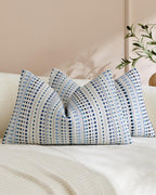 Bohemian Dot Woven Cushion Covers - Twin-Pack - Blue, 30cm x 50cm
