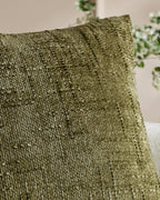Chenille-Textured Cushion Covers - Twin-Pack - Olive Green, 30cm x 50cm