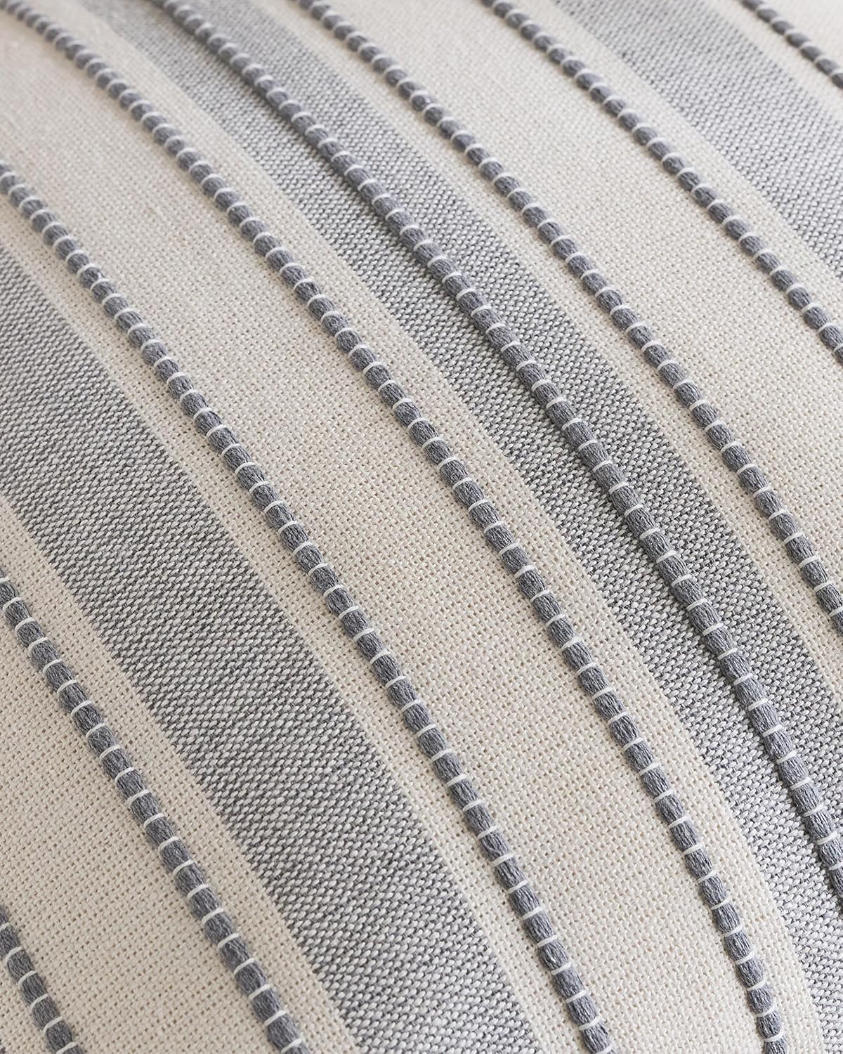 Heritage Linear Woven Cushion Covers - Twin-Pack - Light Grey, 45cm x 45cm