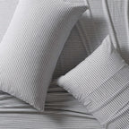 100% Jersey Cotton Standard Pillowcases - Twin-Pack - Grey Stripe
