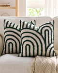 Tufted Arch Cushion Covers - Twin-Pack - Forest Green, 45cm x 45cm
