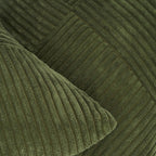 Corduroy Windmill-Inspired Cushion Covers - Twin-Pack - Olive Green - 30cm x 50cm