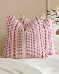 Bohemian Dot Woven Cushion Covers - Twin-Pack - Burgundy, 45cm x 45cm