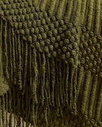 Bobble Textured Knitted Throw - Khaki Green, 130x170cm