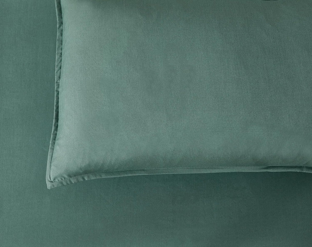 Bamboo Microfibre European Pillowcases - One Pair - Green