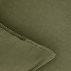 Linen-Cotton European Pillowcases - Soft & Breathable with Hidden Zipper Design - Olive Green, 65x65cm