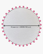 3-in-1 Round Rosebud Knit Throw - Pink, 100cm Diameter