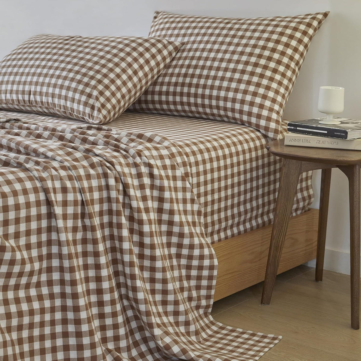 Yarn-Dyed Vintage Washed Cotton Sheet Set - Brown