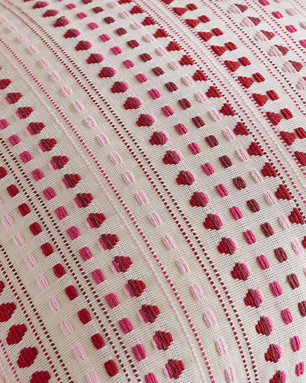 Bohemian Dot Woven Cushion Covers - Twin-Pack - Burgundy, 45cm x 45cm
