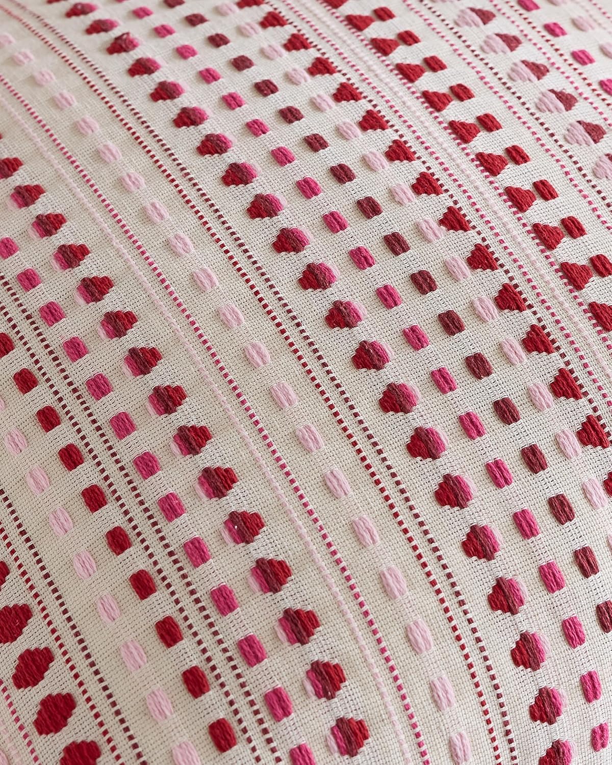 Bohemian Dot Woven Cushion Covers - Twin-Pack - Burgundy, 45cm x 45cm