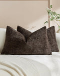 Chenille-Textured Cushion Covers - Twin-Pack - Brown, 30cm x 50cm