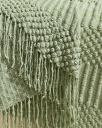 Bobble Textured Knitted Throw - Sage Green, 130x170cm