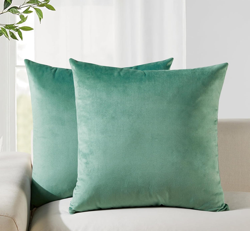Velvet Cushion Covers - Twin-Pack - Sage