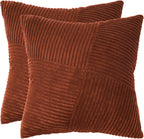 Corduroy Windmill-Inspired Cushion Covers - Twin-Pack - Brick - 45cm x 45cm