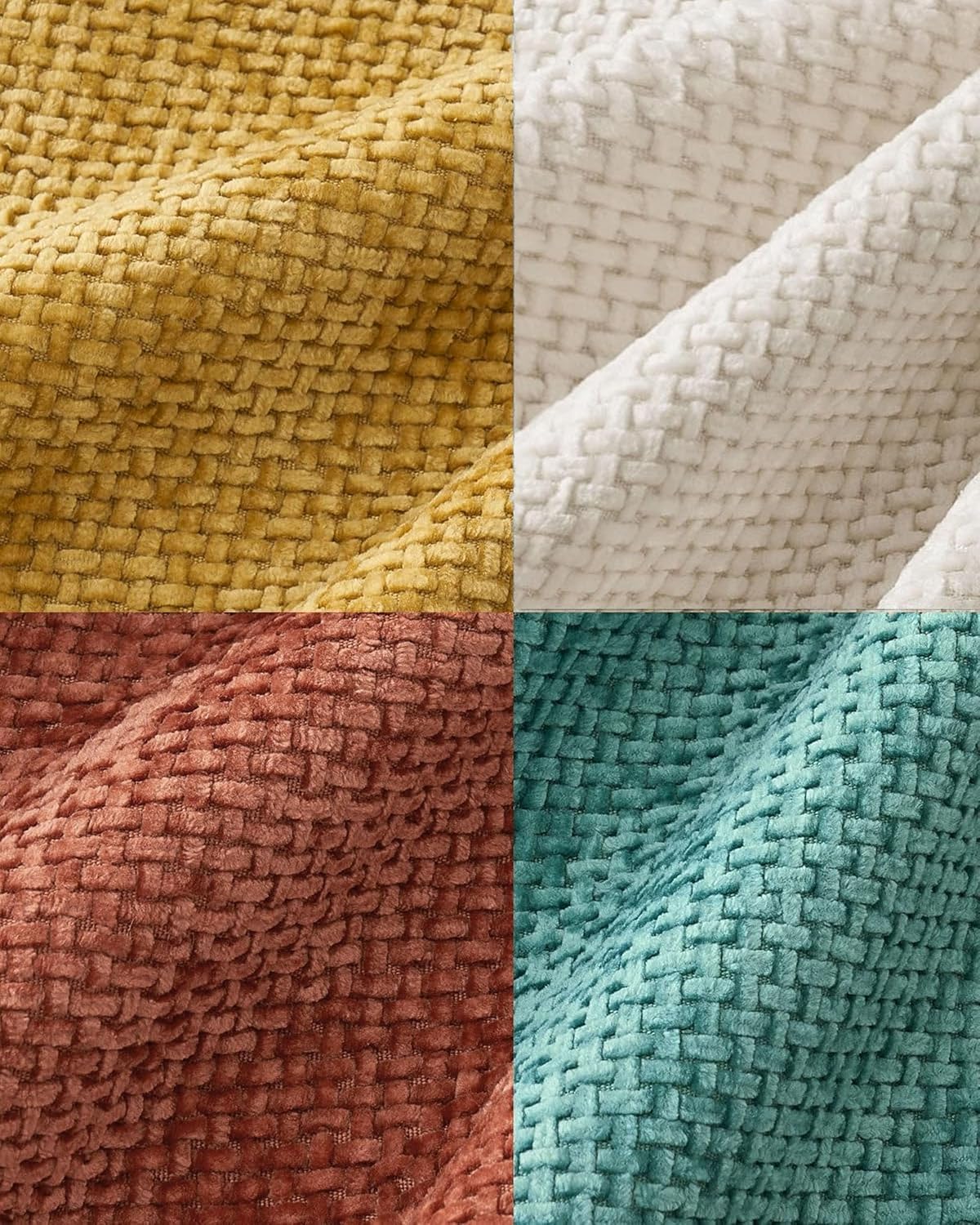 Chenille Grid Cushion Covers - Pack of 4 - Rainbow, 30cm x 50cm