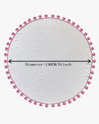 3-in-1 Round Rosebud Knit Throw - Pink, 130cm Diameter