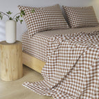 Yarn-Dyed Vintage Washed Cotton Sheet Set - Brown