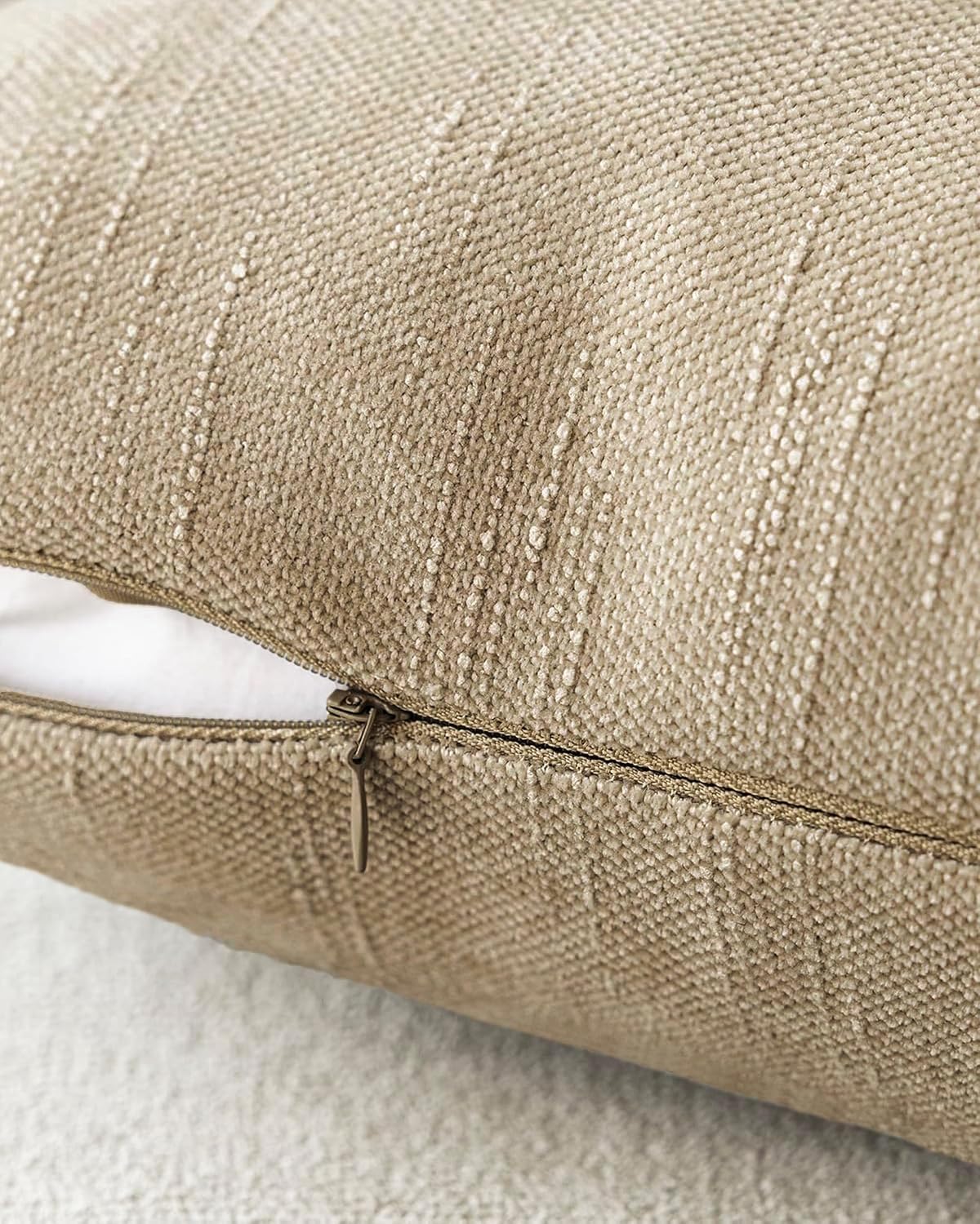 Chenille Haze-Textured Cushion Covers - Pack of 2 - Camel, 45cm x 45cm