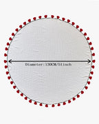 3-in-1 Round Rosebud Knit Throw - Red, 130cm Diameter