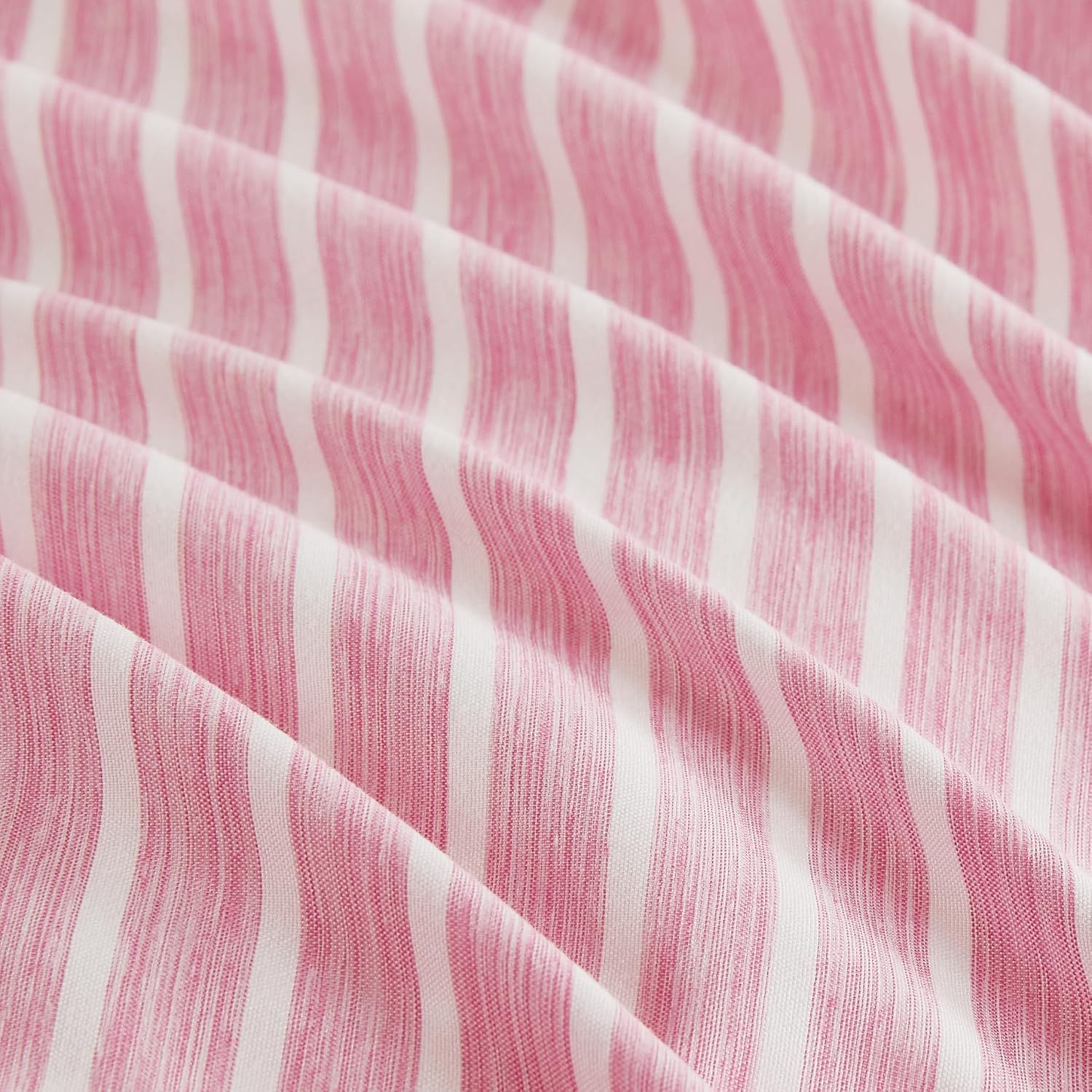 Yarn-Dyed Microfibre Stripe Quilt Cover Set - Pink