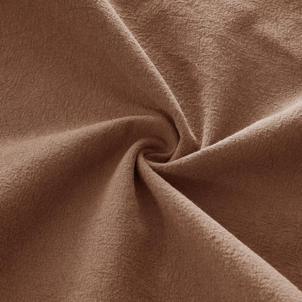 Linen-Cotton European Pillowcases - Soft & Breathable with Hidden Zipper Design - Cocoa Brown, 65x65cm