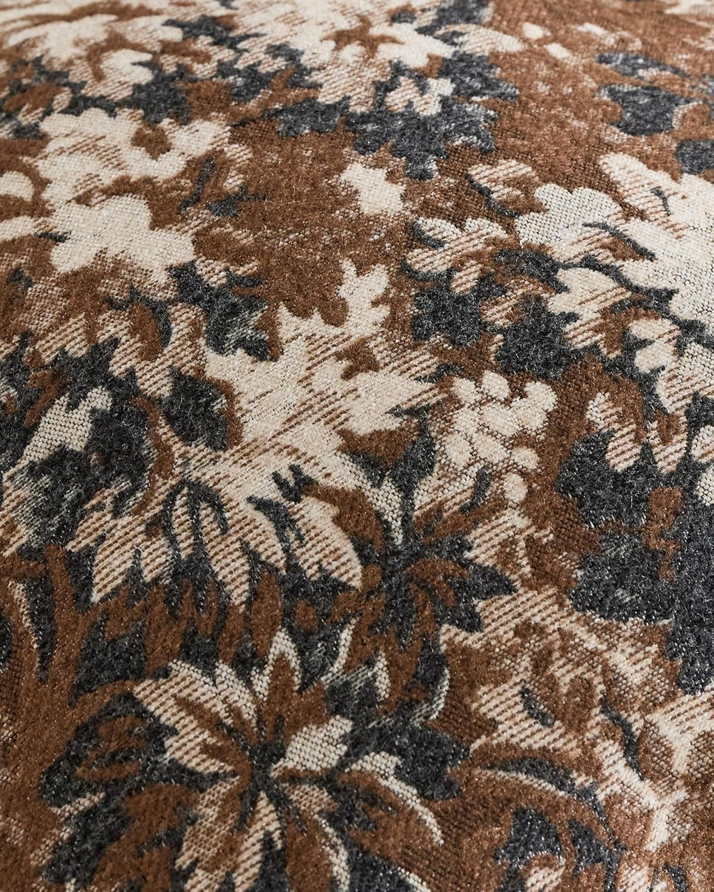 Vintage Botanical Chenille Cushion Covers - Twin-Pack - Brown, 30cm x 50cm