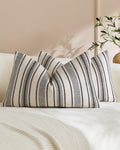 Heritage Linear Woven Cushion Covers - Twin-Pack - Brown, 30cm x 50cm