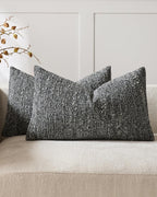 Speckled Bouclé Cushion Covers - Twin-Pack - Charcoal, 30cm x 50cm