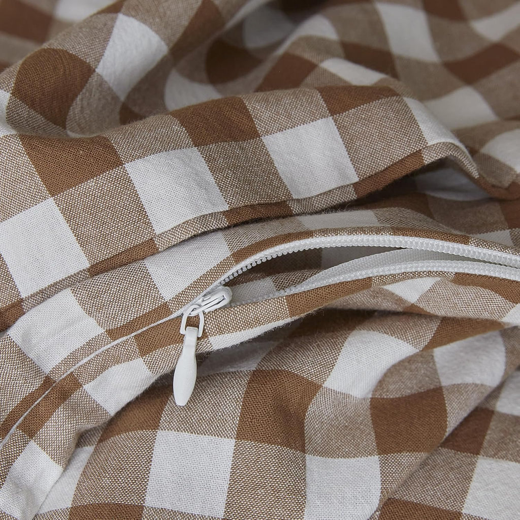 Yarn-Dyed Vintage Washed Cotton Quilt Cover Set - Brown