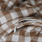 Yarn-Dyed Vintage Washed Cotton Quilt Cover Set - Brown