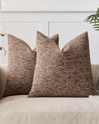 Speckled Bouclé Cushion Covers - Twin-Pack - Brown, 45cm x 45cm