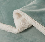 Teddy Sherpa European Pillowcases - Twin-Pack - Sage Green - 65cm x 65cm