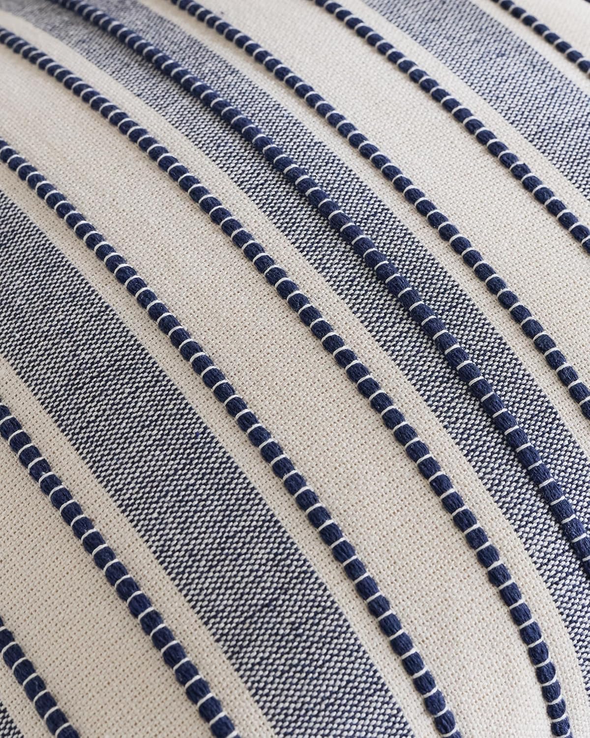 Heritage Linear Woven Cushion Covers - Twin-Pack - Indigo, 30cm x 50cm