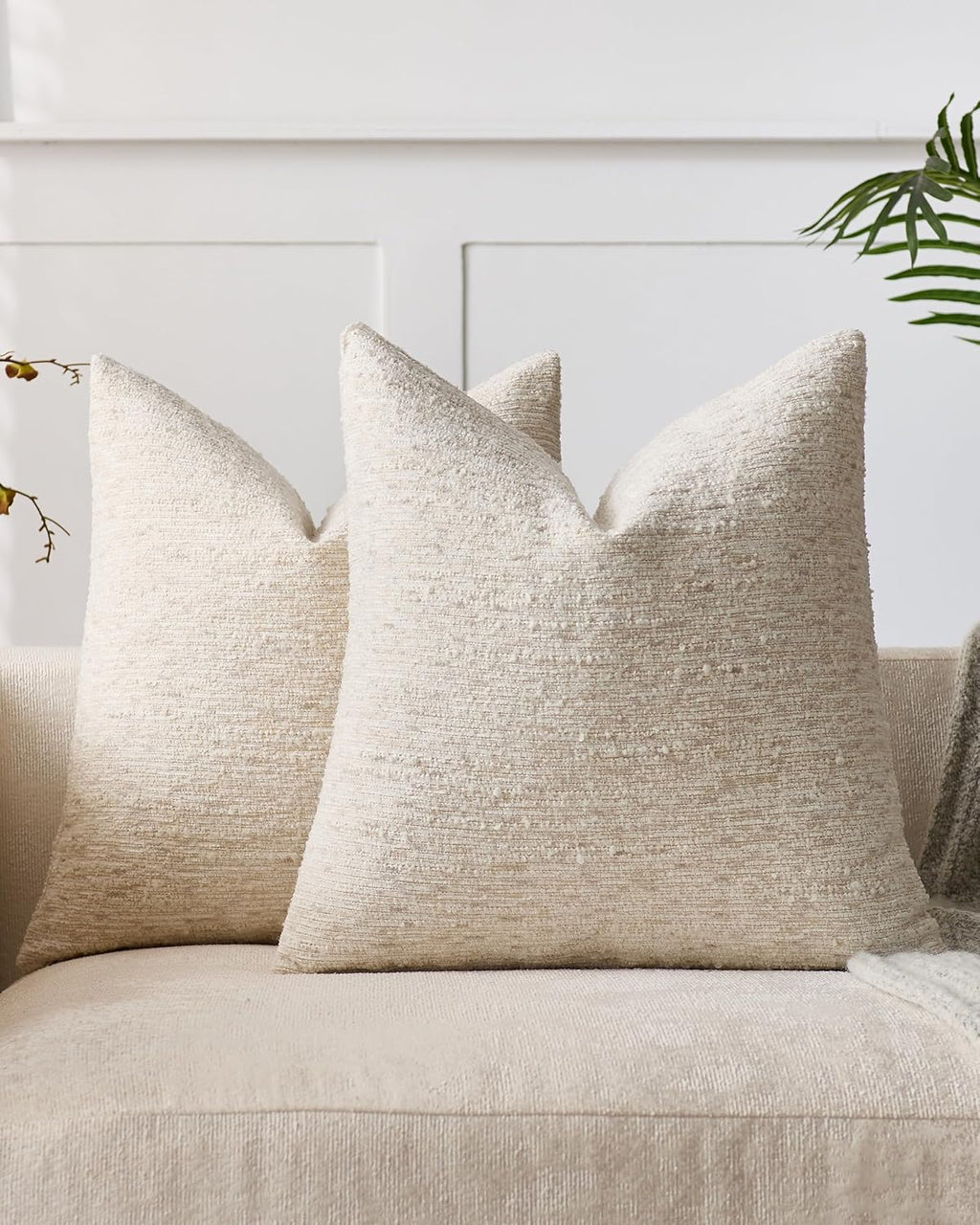 Speckled Bouclé Cushion Covers - Twin-Pack - Oatmeal, 45cm x 45cm