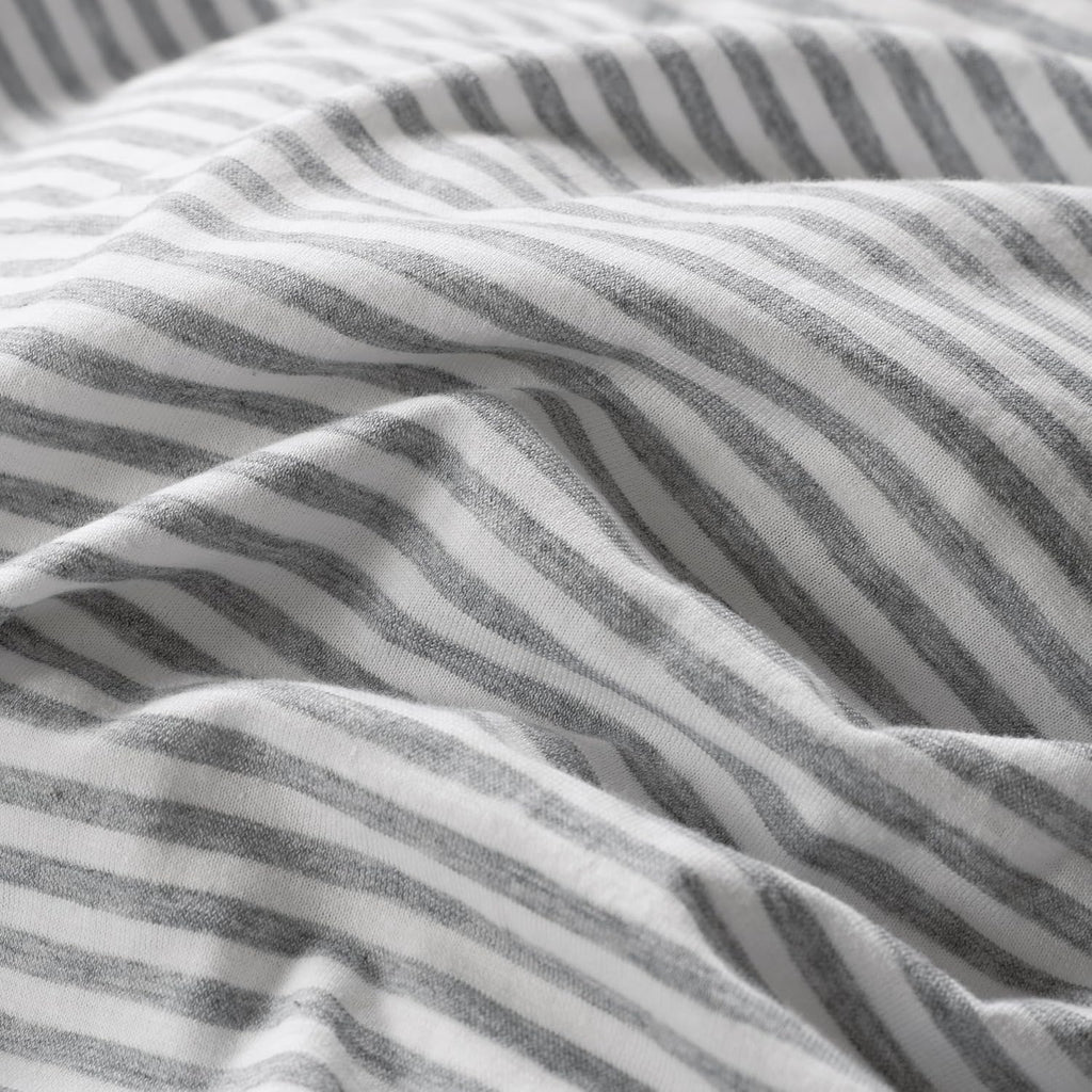 100% Jersey Cotton European Pillowcase - Grey Stripe