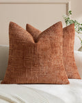 Chenille-Textured Cushion Covers - Twin-Pack - Terracotta, 45cm x 45cm