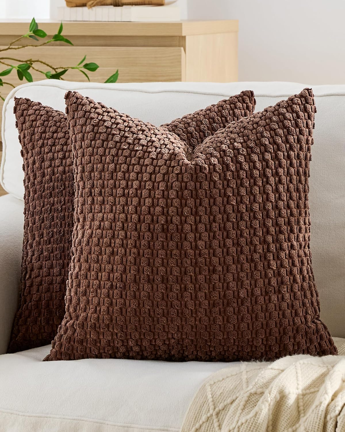 Bubble Corn Cushion Covers - Twin-Pack - Brown, 45cm x 45cm