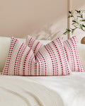 Bohemian Dot Woven Cushion Covers - Twin-Pack - Burgundy, 30cm x 50cm