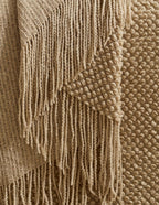 Micro Plush Knitted Woven Throw Blanket - Natural