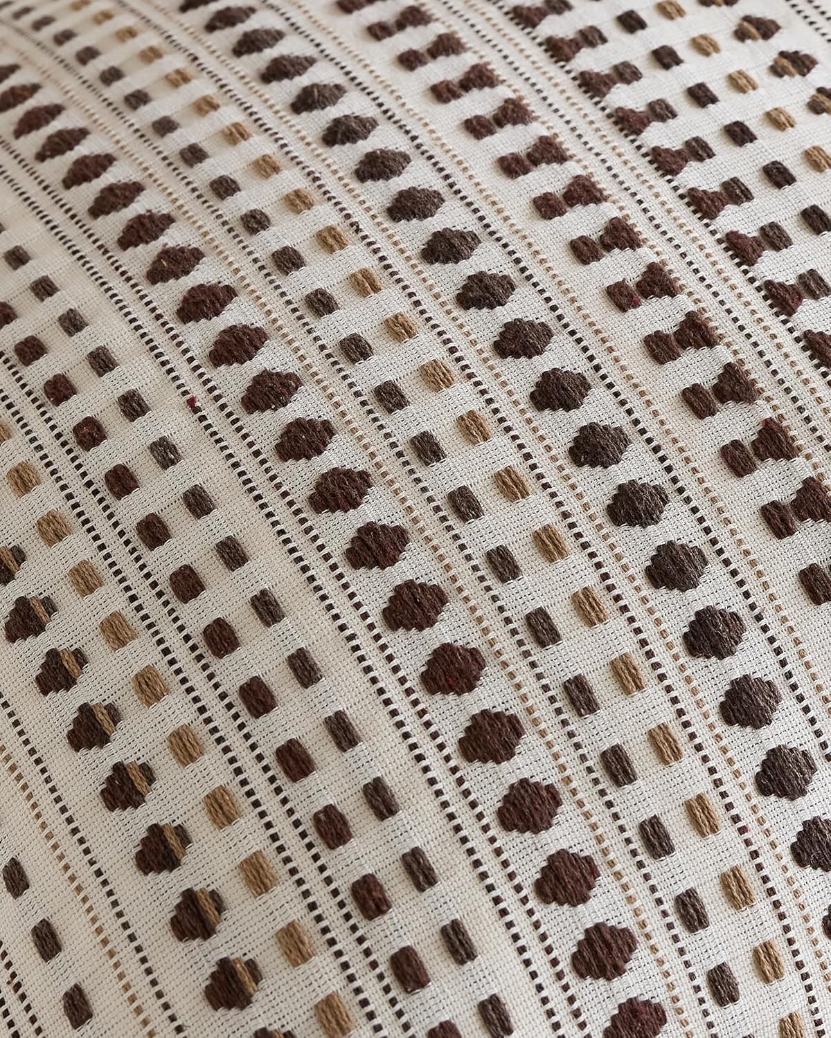 Bohemian Dot Woven Cushion Covers - Twin-Pack - Brown, 30cm x 50cm