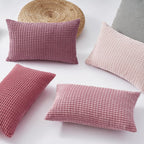 Corduroy Corn Grain Cushion Covers - Pack of 4 Mix of Pink Shades - 30cm x 50cm