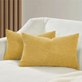 Corduroy Windmill-Inspired Cushion Covers - Twin-Pack - Yellow - 30cm x 50cm