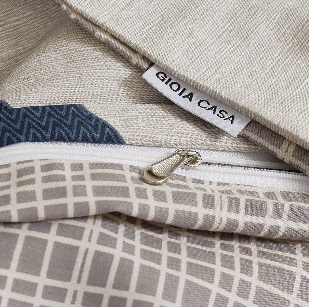 100% Cotton 250TC Reversible Quilt Cover Set - Oliver