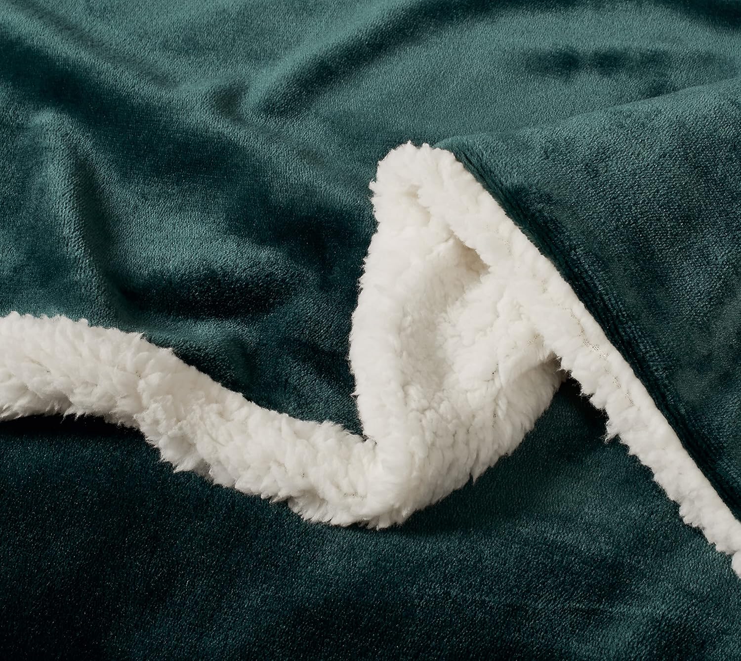 Teddy Sherpa European Pillowcases - Twin-Pack - Emerald Green - 65cm x 65cm