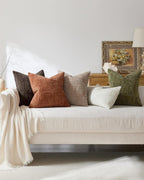 Chenille-Textured Cushion Covers - Twin-Pack - Olive Green, 45cm x 45cm