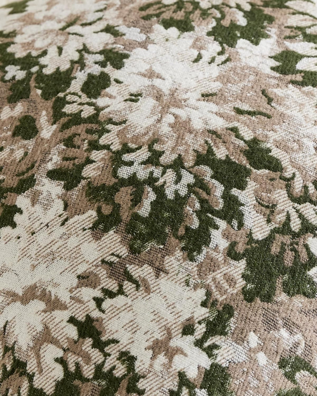 Vintage Botanical Chenille Cushion Covers - Twin-Pack - Green, 30cm x 50cm